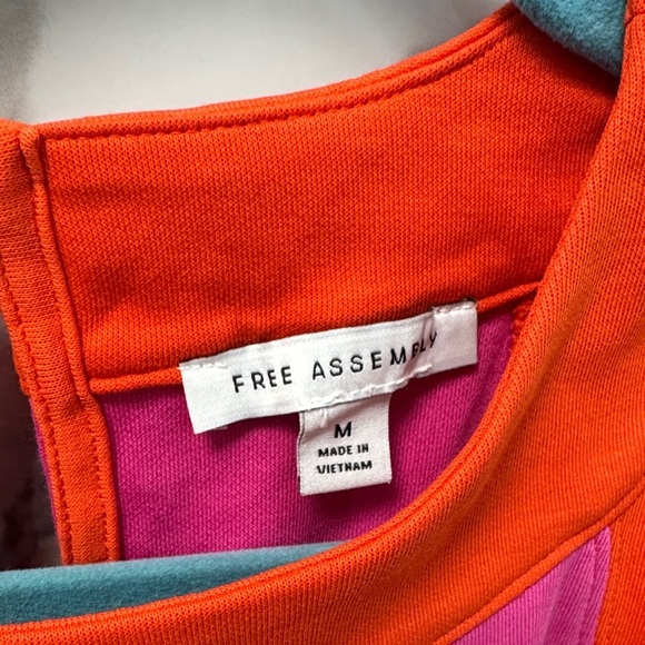 Pink and Red Sleeveless Wide Strap Mini Dress - Picture 3 of 8